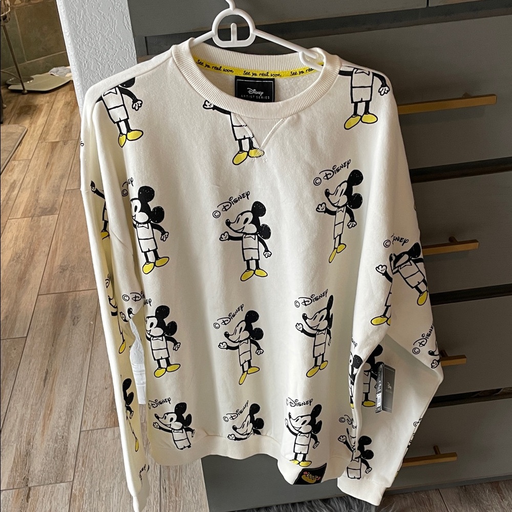 Disney Mickey Mouse Patterned Crewneck Sweater